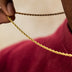 Cadena de Cuerda en Oro Amarillo - 2mm