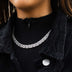 Collar de eslabones de cadena baguette en oro blanco