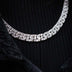 Baguette Chain Link Necklace in White Gold