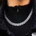 Collar de eslabones de cadena baguette en oro blanco