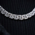 Baguette Chain Link Necklace in White Gold