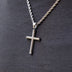 Twisted Rope Cross Pendant in White Gold