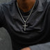 Twisted Rope Cross Pendant in White Gold