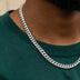 Set de cadena y pulsera cubanas Miami de oro blanco - 8 mm