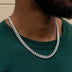 Miami Cuban Chain +  Bracelet Gift Bundle in White Gold - 8mm