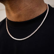 GLD Diamond Tennis Necklace in Rose Gold- 3mm