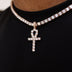 Colgante Cruz Ankh con Circonitas en Oro Rosa