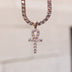 Colgante Cruz Ankh con Circonitas en Oro Rosa