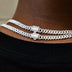 Men's 6MM Micro Diamond Prong Moissanite Cuban Chain Necklace in White Gold Vermeil