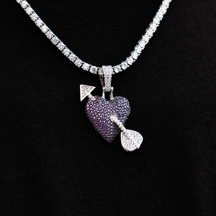 Purple Heart Pendant in White Gold- The GLD Shop