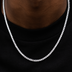Round Cut Tennis Necklace in White Gold - 3mm