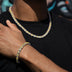 Iced Canary Cushion Cut Tennis Chain + Bracelet Bundle in White Gold - 7MM