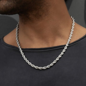 Rope Chain in White Gold- 6mm – The GLD Shop