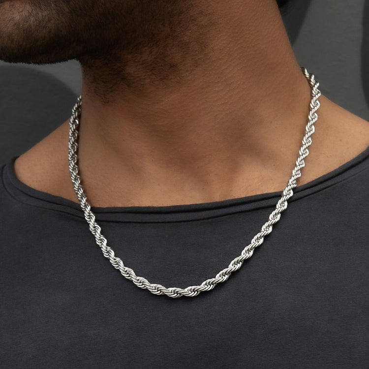 Rope Chain in White Gold- 6mm – The GLD Shop