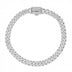 Men's 6MM Micro Diamond Prong Moissanite Cuban Bracelet in White Gold Vermeil