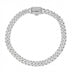 Pulsera cubana de moissanita con engaste de micro diamantes en plata de ley - 6 mm