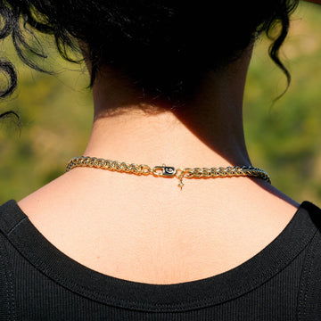 Collar de cadena de palma de oro amarillo - 6 mm