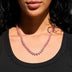 Pink Heart Diamond Tennis Necklace in Rose Gold - 6mm