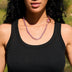 Pink Heart Diamond Tennis Necklace in Rose Gold - 6mm
