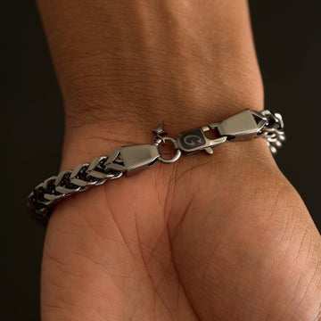 Pulsera de cadena Franco en negro - 6 mm