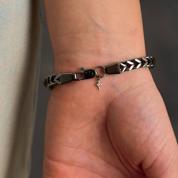 Franco Chain Bracelet in Black - 6mm