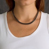 Franco Chain Necklace in Black - 6mm