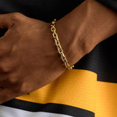 Open Box Chain Bracelet in Yellow Gold - 6mm