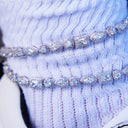 Mixed Stone Pave Anklet in White Gold - 6mm