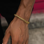Palm Chain Bracelet in Yellow Gold- 6mm