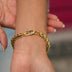 Pulsera de cadena de palma en oro amarillo - 6 mm