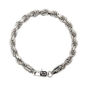 Rope Chain Bracelet in Sterling Silver - 6mm