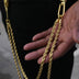 6MM Double Rope Chain w/ 65MM Carabiner Pant Chain in Yellow Gold
