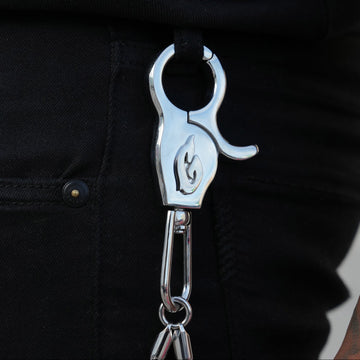 6MM Double Rope Chain w/ 65MM Carabiner Pant Chain in White Gold