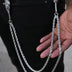 6MM Double Rope Chain w/ 65MM Carabiner Pant Chain in White Gold