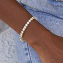 Pulsera tenis de diamantes en oro amarillo - 5 mm