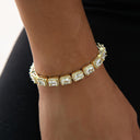 Iced Cushion Cut Tennis Bracelet in Yellow Gold - 7MM