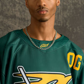 Emerald Cushion Cut Tennis Chain in White Gold - 7mm