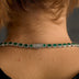 Emerald Cushion Cut Tennis Chain Necklace in White Gold - 7mm