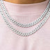 8.5MM Diamond Prong Cuban Necklace - White Gold - The GLD Shop