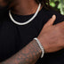 Collar y Pulsera Cubanos de Diamantes en Oro Blanco - 8.5mm