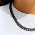Cadena Cubana de Diamantes Negros - 8.5mm