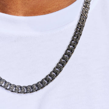 Cadena Cubana Black Diamond en Negro - 8.5mm