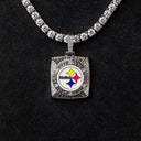 Official NFL Pittsburgh Steelers Championship Pendant - White Gold