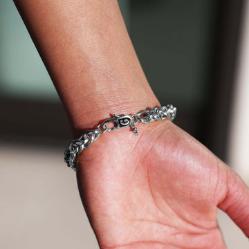 Palm Chain Bracelet in White Gold - 8mm