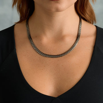 South Beach Cuban Chain Necklace in Black - 8mm
