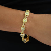 Diamond GLD Bullet Chain Bracelet in Yellow Gold - 8MM