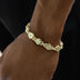 Pulsera de cadena de bala Diamond GLD de oro amarillo - 8 mm
