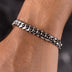Pulsera de eslabones cubanos Miami en oro blanco - 8 mm