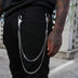 8MM Double Miami Cuban w/ 65MM Carabiner Pant Chain in White Gold