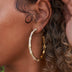 Iced Bamboo Hoop Earrings in Yellow Gold - 2.5MM